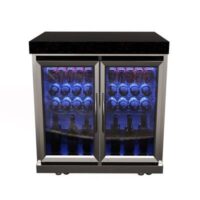 Draco Grills Outdoor Stainless Steel Double Fridge Cabinet with Granite Top 120L