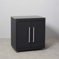 Draco Grills Fusion Outdoor Kitchen Black Double Door Cabinet with Sintered Stone Top, Early June 2025