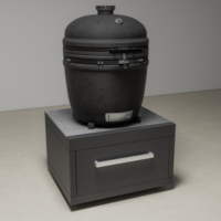 Draco Grills Fusion Outdoor Kitchen Black Low Cabinet with Kamado 27 Inch (69cm), Mid June 2025