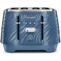 Delonghi Ballerina Seta 4 Slot Toaster Silk Blue - Blue
