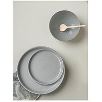Denby Elements 12-Piece Coupe Dinner Service Set - Light Grey