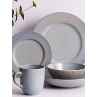 Mason Cash Reactive Linear 12-Piece Dinner Set In Grey