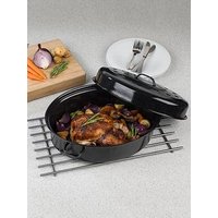 Russell Hobbs Self-Basting 38 Cm Vitreous Enamel Roaster And Lid