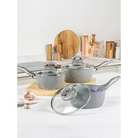 Salter Marble Collection 3-Piece Saucepan Set In Grey