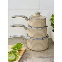 Swan Retro 3 Piece Saucepan Set