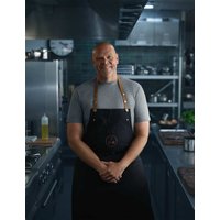 M&S X Tom Kerridge Pure Cotton Chef's Apron Dark Blue