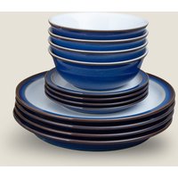 Denby 12 Piece Imperial Blue Dinner Set Blue Mix