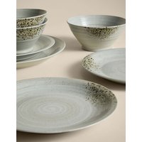 M&S 12 Piece Textured Spin Dinner Set Natural