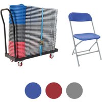 Zlite 40 x Straight Back Folding Chair & Flat Bed Trolley Bundle