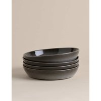 M&S Set of 4 Amberley Reactive Pasta Bowls Grey