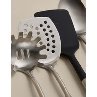 M&S X Tom Kerridge Set of 4 Kitchen Utensils Silver Mix