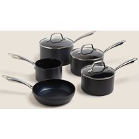 M&S chef 5 Piece Hard Anodised Pan Set Black Mix