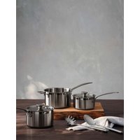 M&S X Tom Kerridge 3 Piece Stainless Steel Saucepan Set Silver