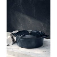 M&S X Tom Kerridge Cast Iron Shallow Blue Casserole Dish Blue