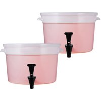 Beverage Dispenser, 3 Gallon, 2 Pack, Party Drinks, Plastic, Spigot & Lid, Juice, Tea, Water, Restaurants, Hotels - Mophorn