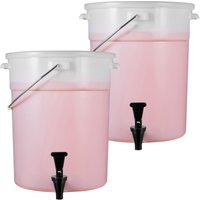 Beverage Dispenser, 5 Gallon, 2 Pack, Plastic, Spigot & Lid, For Parties, Juice, Tea, Water, Restaurants, Hotels - Mophorn