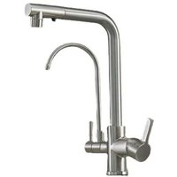 Way Pull Out Kitchen Faucet with Sprayer, Sink Mixer Tap with 2 Spouts, 360° Swivel Kitchen Mixer Tap, Brass Kitchen Sink Tap, Compatible with mumu