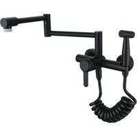 Wall Mounted Kitchen Faucet with Sprayer 304 Stainless Steel Material Dual Outlet Mode Kitchen Sink Faucet Wall Mounted Kitchen Mixer Tap with