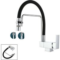 Ymyny - Pull Out Kitchen Mixer Tap Under Window Kitchen Faucet with 2 Spray Modes, Brass - mumu Folding Kitchen Mixer Tap
