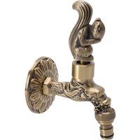 G1/2 Brass Wall Mounted Faucet, European Retro Faucet for Kitchen, Bathroom, Outdoor and Garden