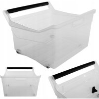 KADAX storage box, storage box with wheels, plastic container with carrying handles, transparent lid