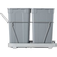 Mophorn Pull-Out Trash Can for Kitchen Cabinets, Dual Under-Sink Waste and Recycling Bin, Slide-Out Garbage Container with Sturdy Metal Rails and