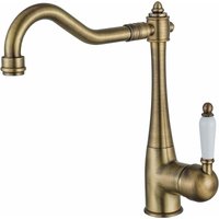 Vintage Brass Kitchen Faucet, 360° Swivel Antique Kitchen Tap, High Pressure Farmhouse Sink Faucet, Kitchen Mixer Tap