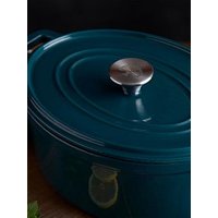 Barbary & Oak Nattura 29Cm Oval Cast Iron Casserole Pot With Lid, Agave