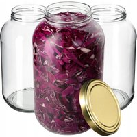 KADAX 4L preserving jars, Weck jars, 100 mm diameter, 12 pieces, gold lids