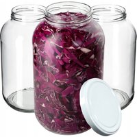 KADAX 4L preserving jars, Weck jars, 100 mm diameter, 8 pieces, white lids