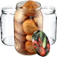 KADAX Weck jars 900 ml, preserving jars for pickling, canning jars with screw-on lids, preserving jars