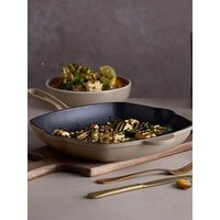 Barbary & Oak Nattura 28Cm Cast Iron Grill Pan With Pour Spouts, Cashmere