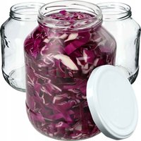 KADAX Weck jars 1.7L, preserving jars for pickling, 89 mm diameter, white with lids, 8 pieces