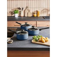 Morphy Richards 3Pc Aluminium Saucepan Set Blue