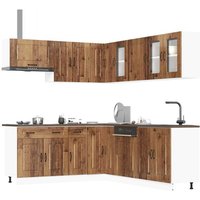 11 Piece Kitchen Cabinet Set Kalmar Old Wood Engineered Wood vidaXL