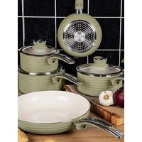 Swan Retro 5 Piece Pan Set Green