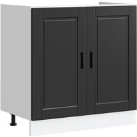 Vidaxl - Sink Base Cabinet 'Porto' Black 80x46x81.5 cm Engineered Wood