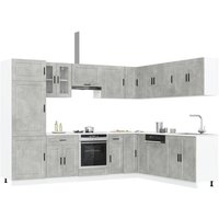 14 Piece Kitchen Cabinet Set Porto Concrete Grey Engineered Wood vidaXL