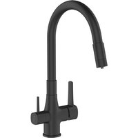 Invena - Black Kitchen Tap Standing Sink Faucet Flexible Spout Underdeck Water Filter Set