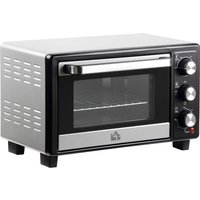 HOMCOM Convection Mini Oven, 16L Countertop Electric Grill, Toaster Oven w/ Adjustable Temperature, 60 Min Timer, Crumb Tray, 1400W Aosom UK
