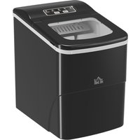 Ice Maker Countertop Portable Bullet Ice Cube Machine 12kg/24H Production Automatic Cleaning Visible Window Scoop and Basket Black by HOMCOM