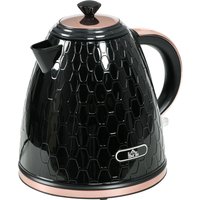HOMCOM Electric Kettle, 1.7L, Fast Boil, 3kW Water Kettle with Removable Washable Anti-scale Filter, Auto Shut-off, 360° Swivel, Black Aosom UK