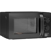 HOMCOM 23L 800W Microwave Oven, Solo Manual Microwave with 5 Power Levels, Defrost, 60 Minutes Timer, Clock, Easy Clean, Small Black Microwave