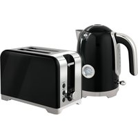 HOMCOM Retro Toaster and Kettle Set - Black