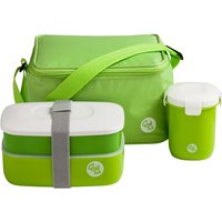 Premier Housewares - Interiors by Premier Organized Green 3PC Lunch Box, Leak Proof Tiffin Box, Comfortable Packed Lunch Box, Portable Lunch Container