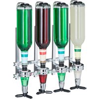 Wall Bottle Holder, Size: 36 x 35.5 x 11 cm, for 4 Bottles, Liquor, Lemonade, Drink Dispenser, Silver - Relaxdays