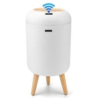 10L Automatic Sensor Bin - Electric Bin with Lid for Kitchen and Bathroom - Leakproof and Odor-Proof for Office, Bedroom, Toilet - White, Quiet