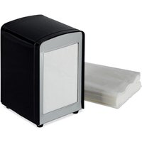 Set of 5 Relaxdays Napkin Dispensers Retro, Small Paper Serviettes, For Cafe, Bistro etc, HWD: 15x9.5x11, Black