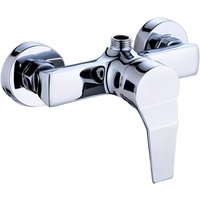Wall Mounted Brass Shower Mixer Tap for Bathroom, Cold and Hot Water, Single Lever, Chrome