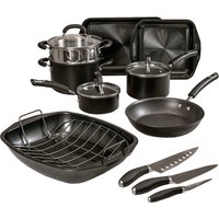 Ultimate Roast Pan Set: Non-Stick Saucepan & Steamer Pan Set, Roaster, Oven Trays & Knives - 11 Pieces